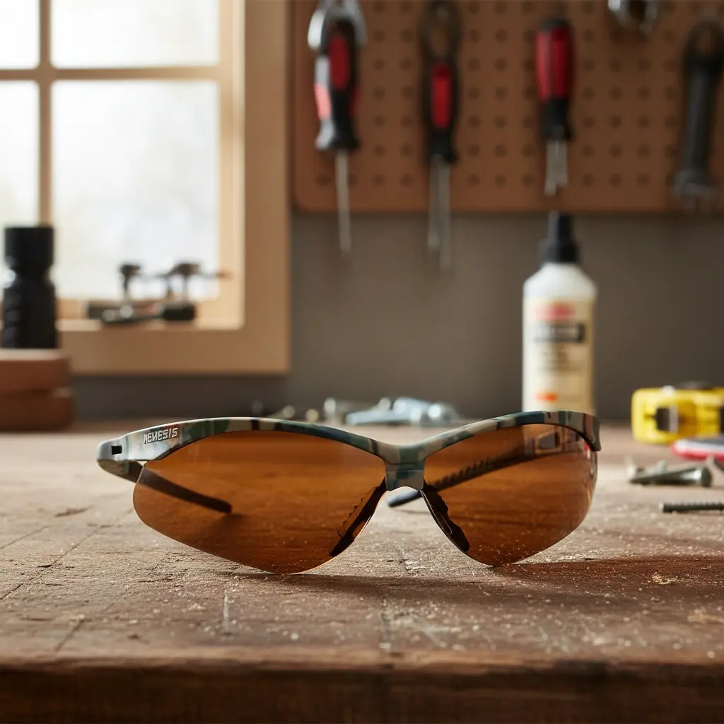 Lentes de seguridad deportiva NEMESIS BRONZE ANSI Z87 99%UV FLEXIBLE USA BRAND