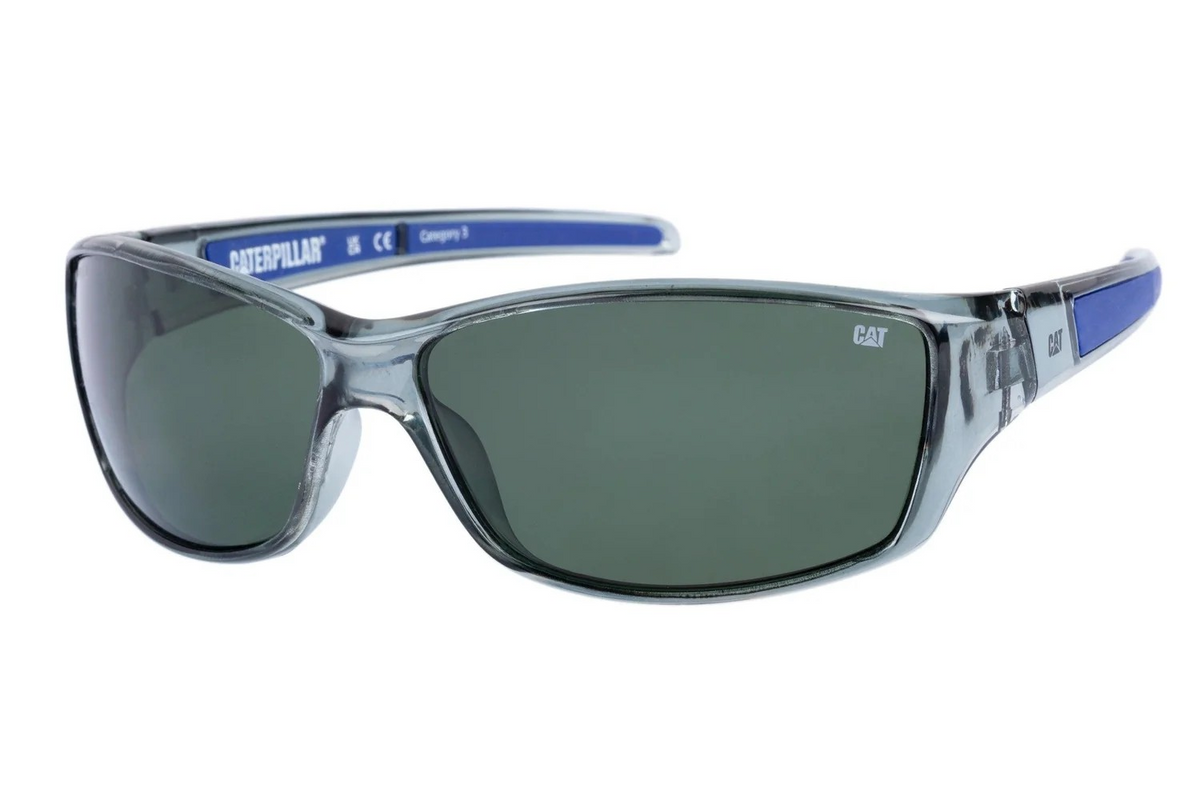 Lentes de Sol CATERPILLAR Gris Brillante Lente Verde Polarizado UV400