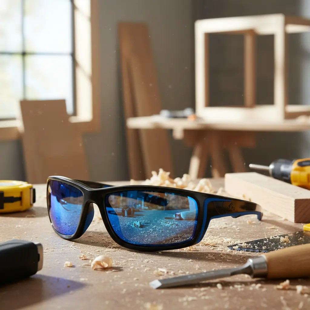 Lentes de Seguridad Deportivas MCR SR4 AZUL  ANSI Z87  Filtro UV 99.9% USA BRAND